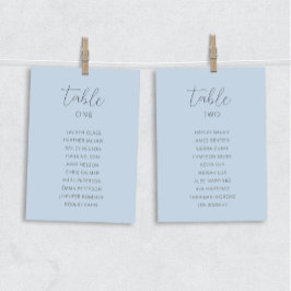Cartões para Mesa de Casamento Azul Dusty