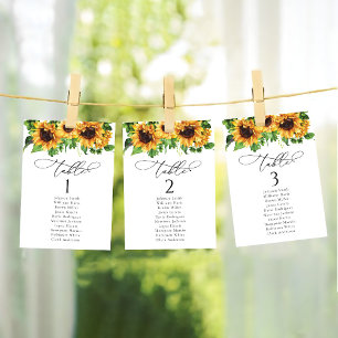 Cartões para Mesa de Sunflower