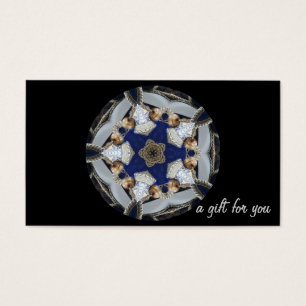 Cartões para presentes azuis caleidoscópicos decor