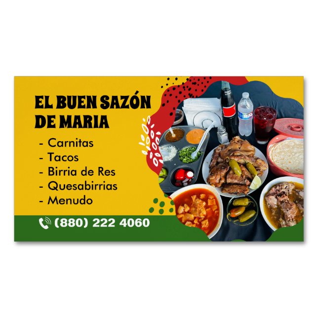 Cartões para Venda de Comida Mexicana (Frente)