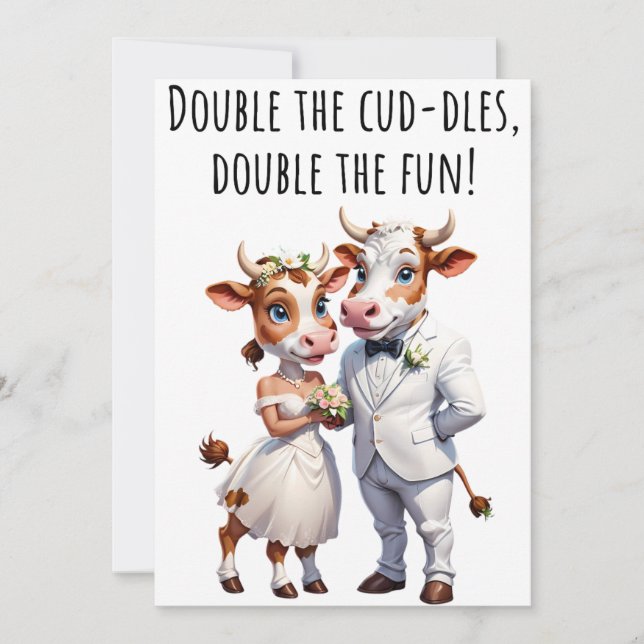 Cartões Parabéns noivados Cartão de Vaca Engraçado (Frente)