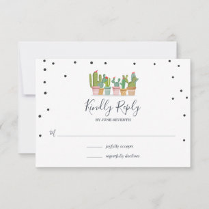 Cartões Pastel do chá de panela RSVP do cacto da