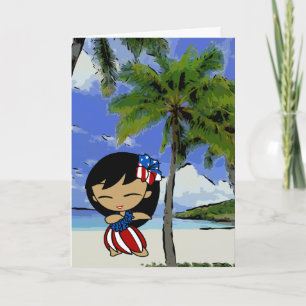 Cartões Patrióticos da Praia Havaiana de Aloha Hon