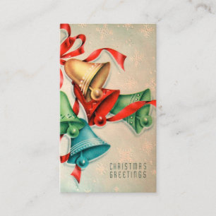 Cartões pequenos dos sinos retros do natal vintag