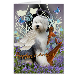 Cartões perfeitos do anjo do Sheepdog inglês vel