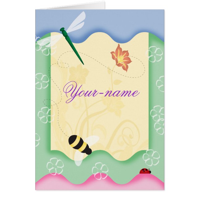 Cartões personalizados abelha da flor (Frente)