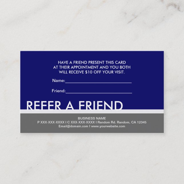 Cartões personalizados azul marinho cinza simples  (Frente)