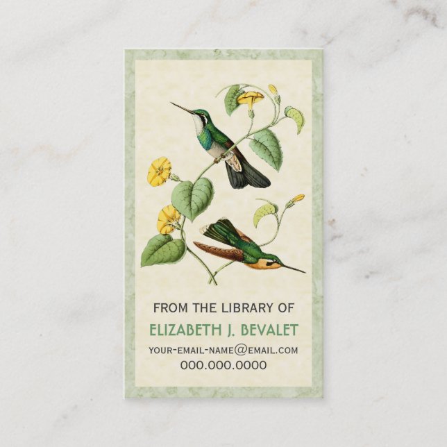 Cartões personalizados colibri dos meios da gema (Frente)