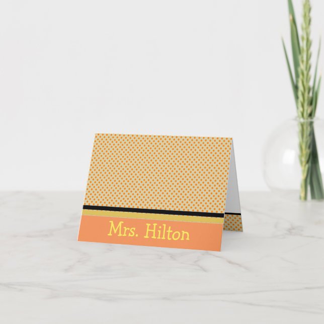 Cartões Personalizados com Bolinhas Laranjas (Frente)