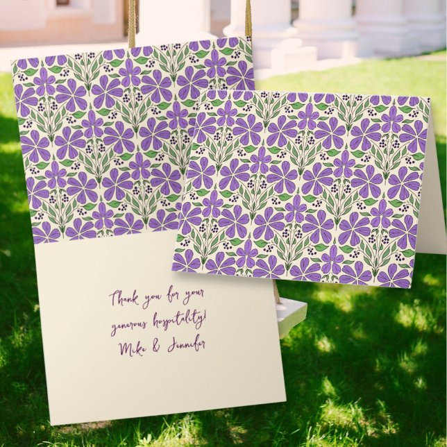 Cartões Personalizados com Estampa Floral Roxa em  (Criador carregado)