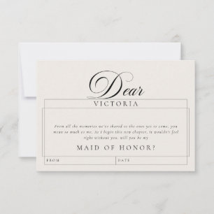 Cartões Personalizados de Damas de Honra Preto Mar