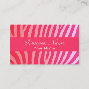 Cartões personalizados de faixas de zebra cor-de-r