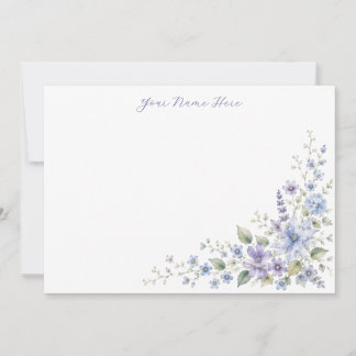 Cartões Personalizados de Flor Silvestre Azul