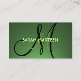 Cartões personalizados de monograma de tema verde