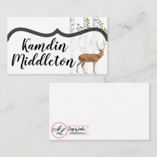 Cartões Personalizados "Deer Doe Buck Woodland Hu"