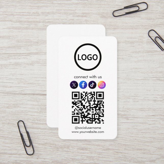 Cartões personalizados, profissionais de código QR (Frente/Verso In Situ)