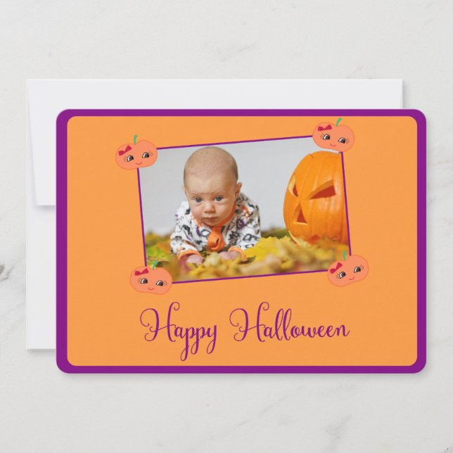 Cartões Personalizados Redondos Feliz Halloween Ad (Frente)