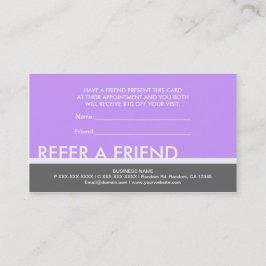 Cartões personalizados simples roxo cinza para um