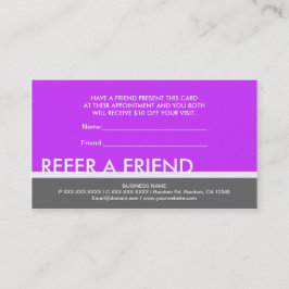 Cartões personalizados simples roxo cinza para um