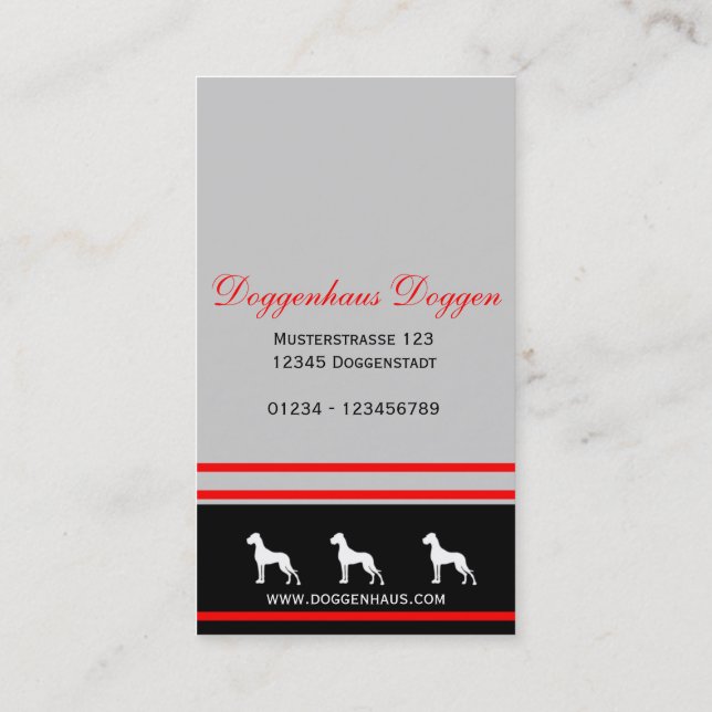 cartões personalizáveis do Great Dane (Verso)