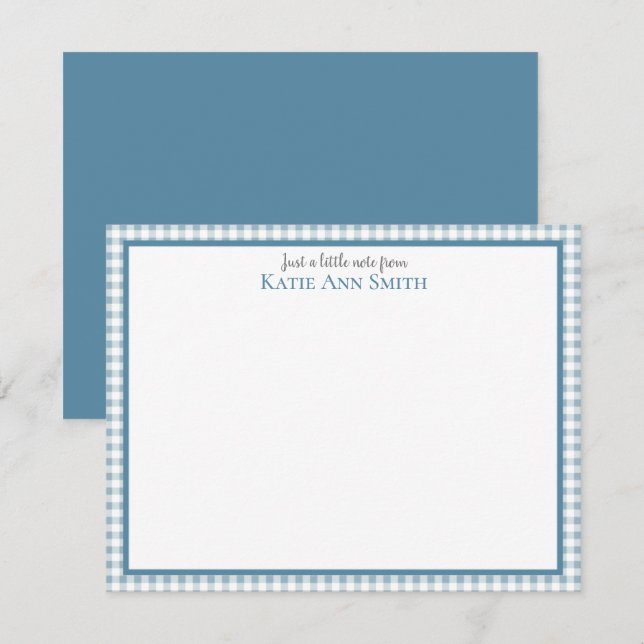 Cartões Pessoais de Anotações Xadrez Azul (Frente/Verso)