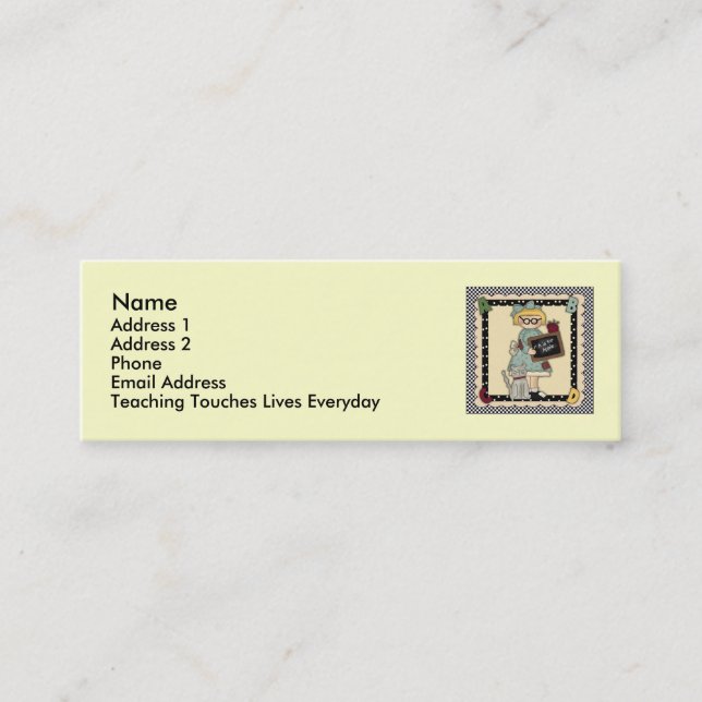 Cartões pessoais do professor bonito (Frente)