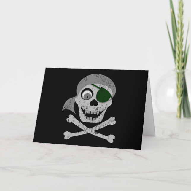 Cartões Pirata Crânio e Crossbones (Frente)