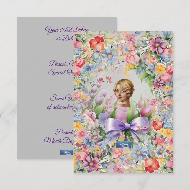 Cartões Planos 1 L-Cinza(Cameo Garden)RFPMDesigns️ (Frente/Verso)