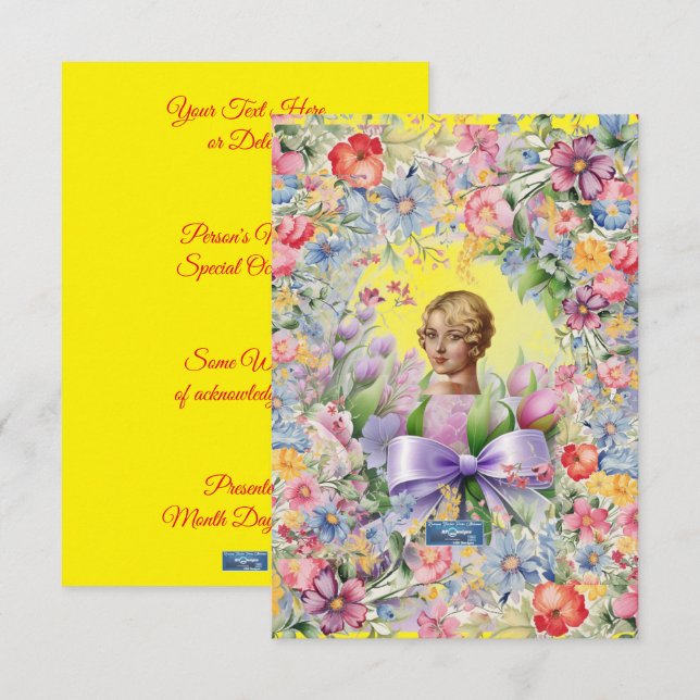 Cartões Planos 1B-Amarelo(CameoGarden)RFPMDesigns️ (Frente/Verso)