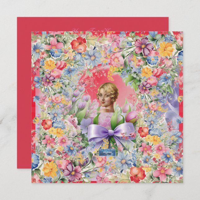 Cartões Planos 5 Vermelhos(Cameo Garden) RFPMDesig (Frente/Verso)