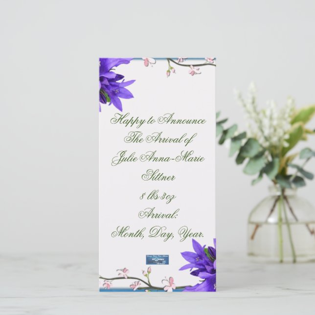 Cartões Planos 8 (PurpleBlossoms) RFPMDesigns 2024 (Em pé/Frente)