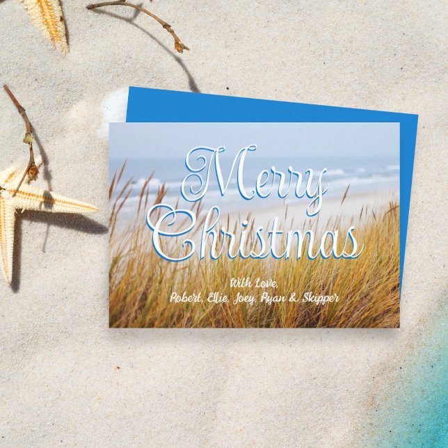 Cartões Planos de Natal Alegres das Dunas da Praia (Criador carregado)