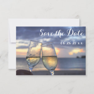 Cartões Planos de Salvar a Data Sunset Beach
