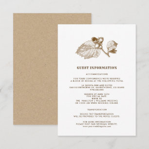 Cartões Pormenores de Casamento do Ramo de Avelã