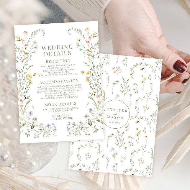 Cartões Pormenores sobre Casamento de Flor Selvage (Criador carregado)