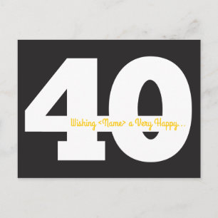 Cartões postais aniversário de 40 anos felizes - P