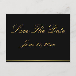 Cartões Postais Black And Gold Elegantes para Salv