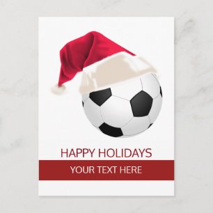 Cartões postais Bola de Futebol Natal Chapéu de Pa