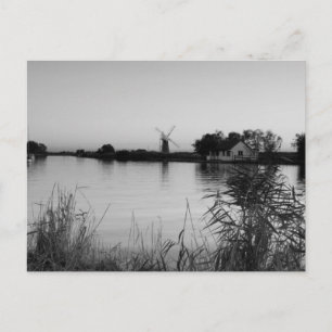 Cartões postais brancos e pretos do "River Thurne