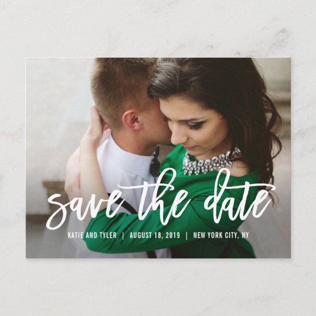 Cartões Postais Brushed Charm Save The Date (Frente)