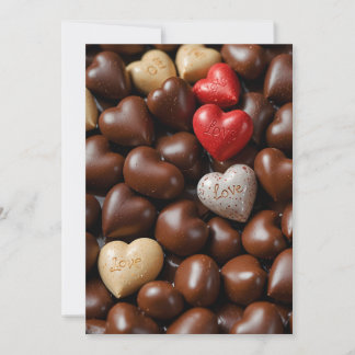 Cartões postais com coração de chocolate amor
