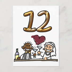Cartões postais com número 12 da tabela personaliz
