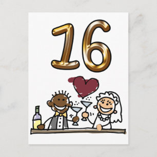Cartões postais com número 16 da tabela personaliz