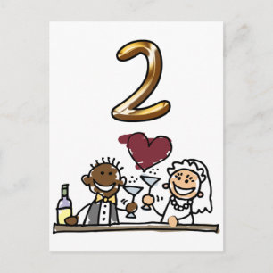 Cartões postais com número 2 da tabela personaliza
