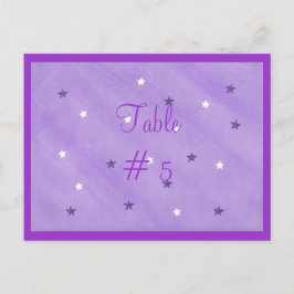 Cartões postais com números de tabelas de estrelas