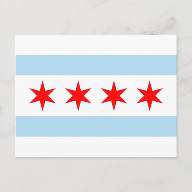 Cartões postais da Bandeira de Chicago (Frente)