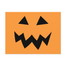 Cartões postais da festa Halloween | cara de abóbo
