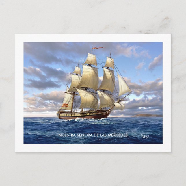 Cartões Postais da Fragata Nuestra Señora de las M (Frente)