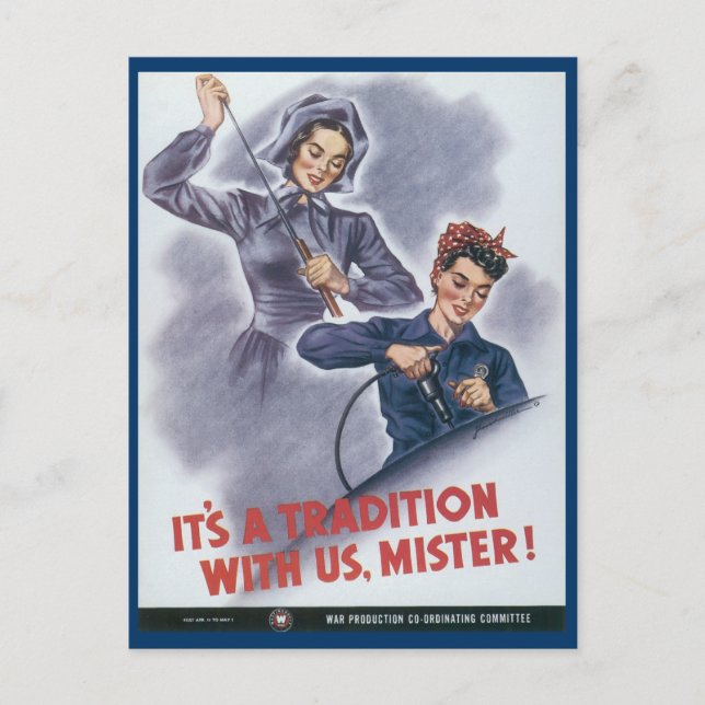 Cartões postais da Guerra Mundial, mulheres trabal (Frente)