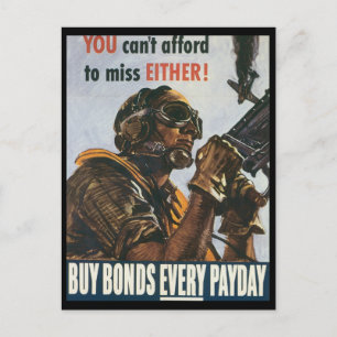 Cartões postais da Guerra Vintage, obrigações d